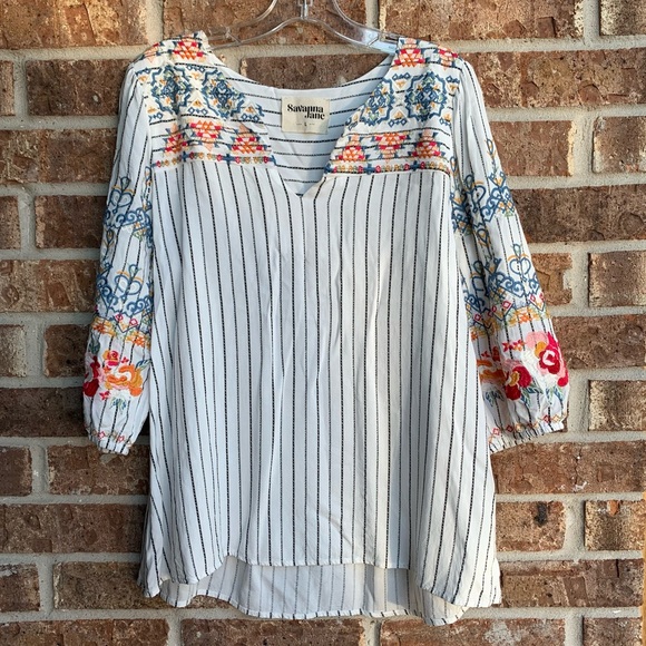 Savanna Jane Tops Savanna Jane Embroidered Top Poshmark